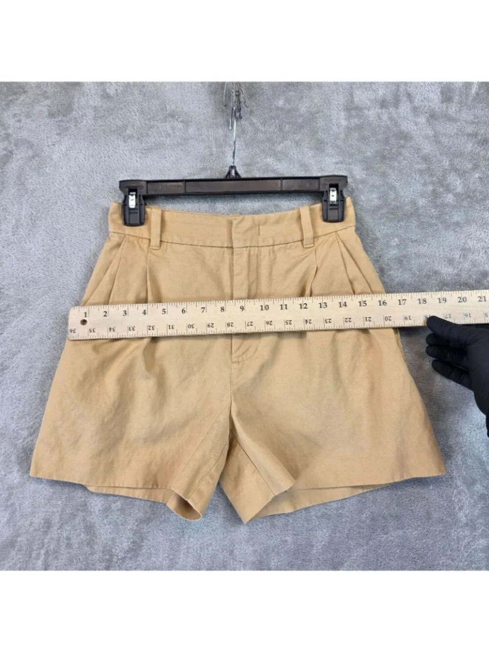Madewell Shorts Womens 00 Beige Linen Blend Pleated Chino Twill High Rise Casual
